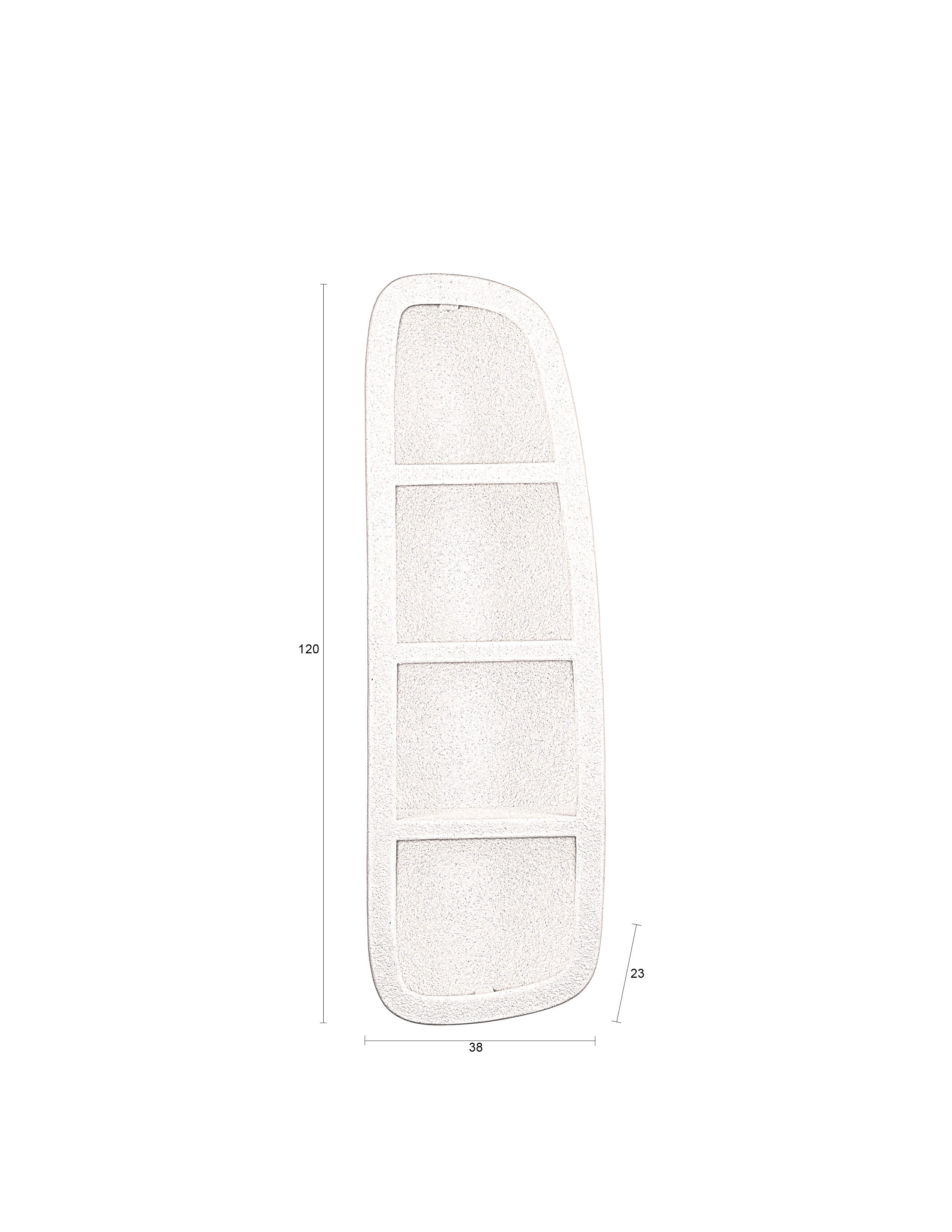Dutchbone Veda Organic Curved Neutral Marble Triple Wall Shelf